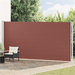 vidaXL 78.7 in x 236.2 in Side Awning with PU coating in Brown