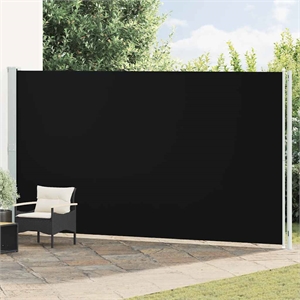 vidaXL Side Awning with Powder-coated Steel and PU coating in Black