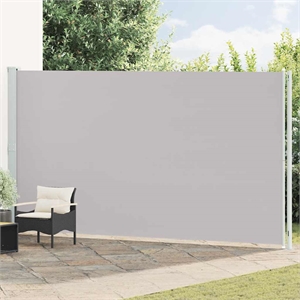 vidaXL Side Awning with Powder-coated Steel and PU Coating in Grey