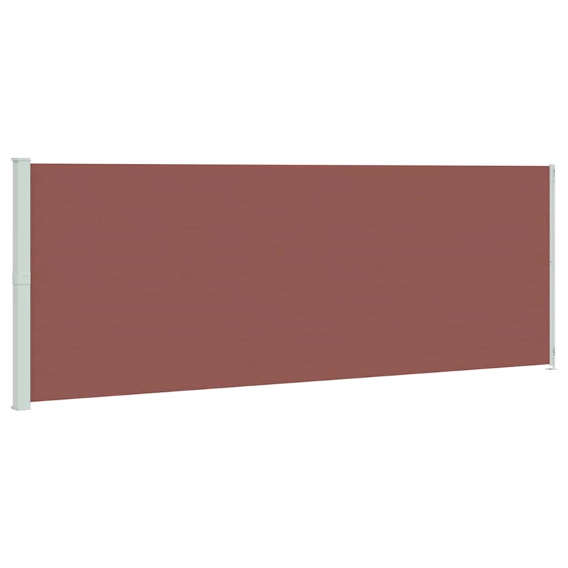 vidaXL Retractable Side Awning with PU coating in Brown