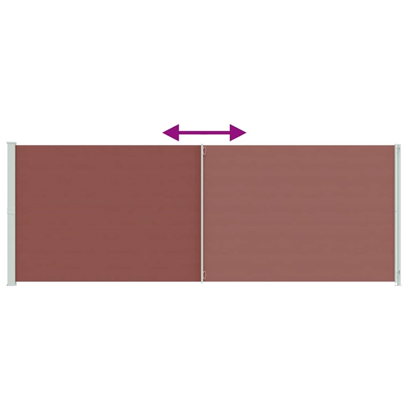 vidaXL Retractable Side Awning with PU coating in Brown