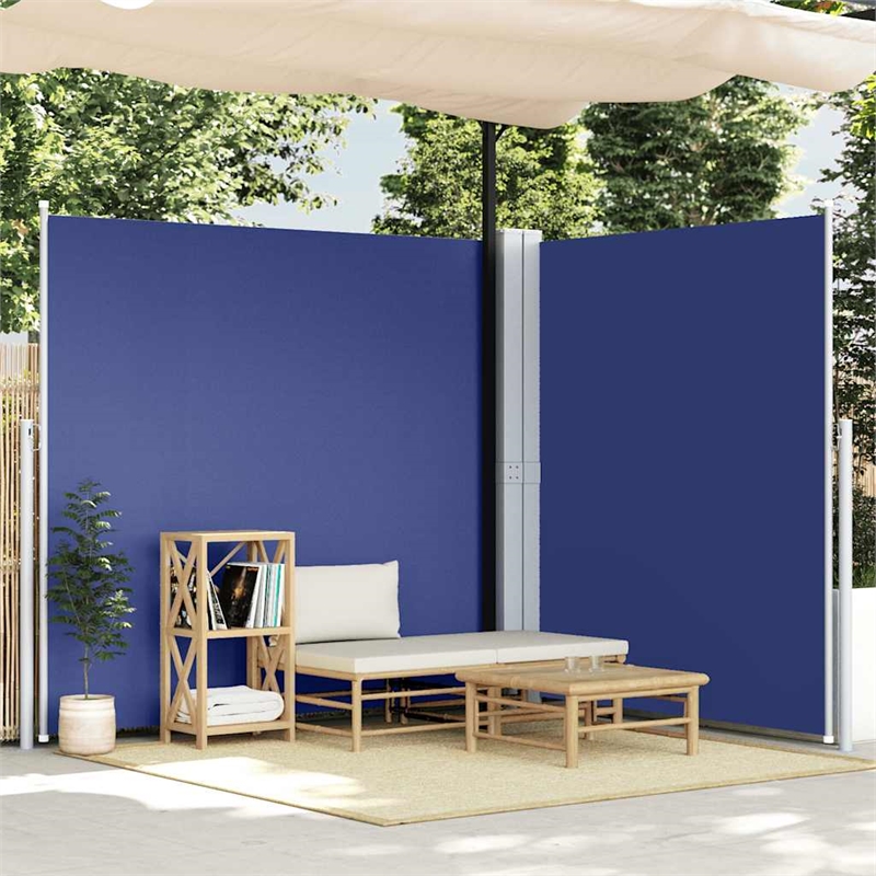 vidaXL Side Awning with PU coating in Blue