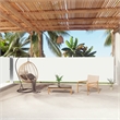 vidaXL Large Retractable Side Awning with PU Coating in Cream
