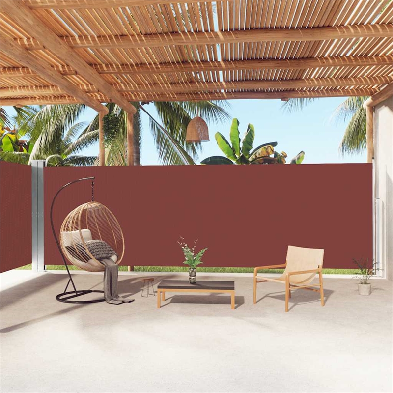 vidaXL Side Awning with PU Coating in Brown