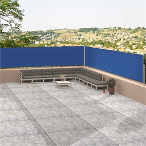 vidaXL 46.1 x 472.4 in Retractable Side Awning in Blue