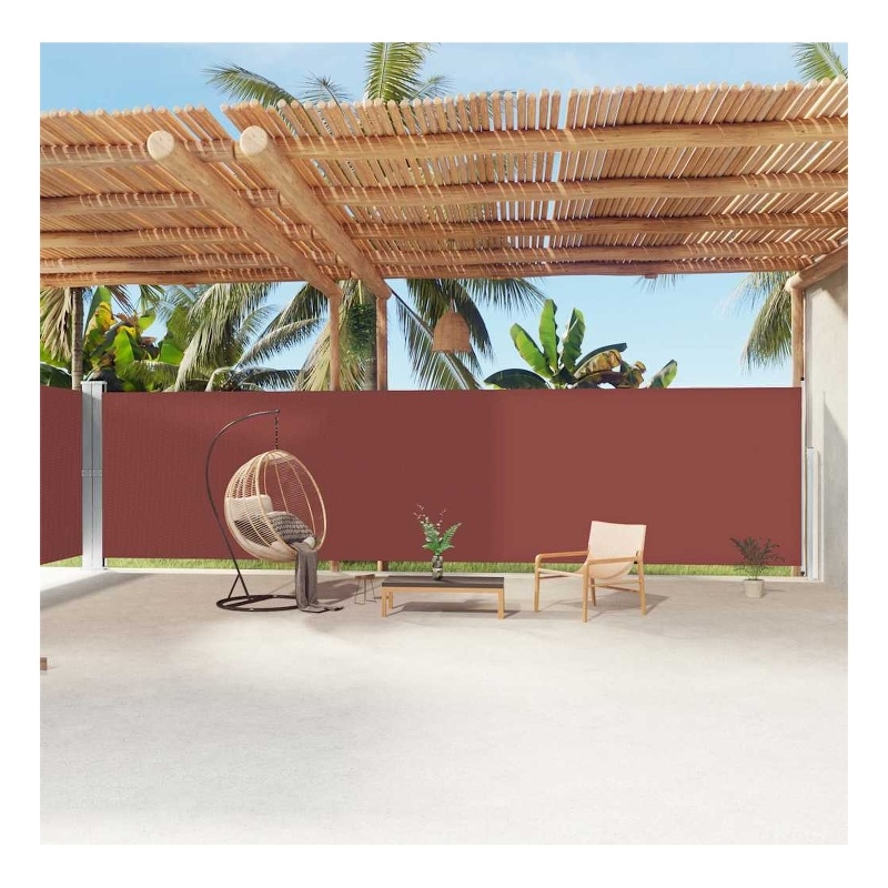 vidaXL Large Retractable Side Awning in Brown