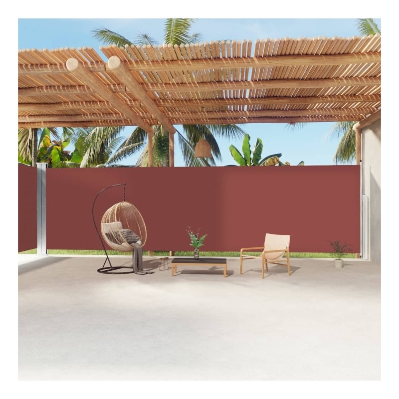 vidaXL Extra Long Retractable Side Awning in Brown