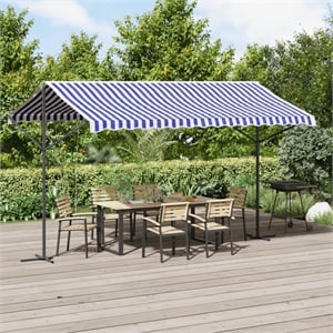 vidaXL Free Standing Awning in Blue and White