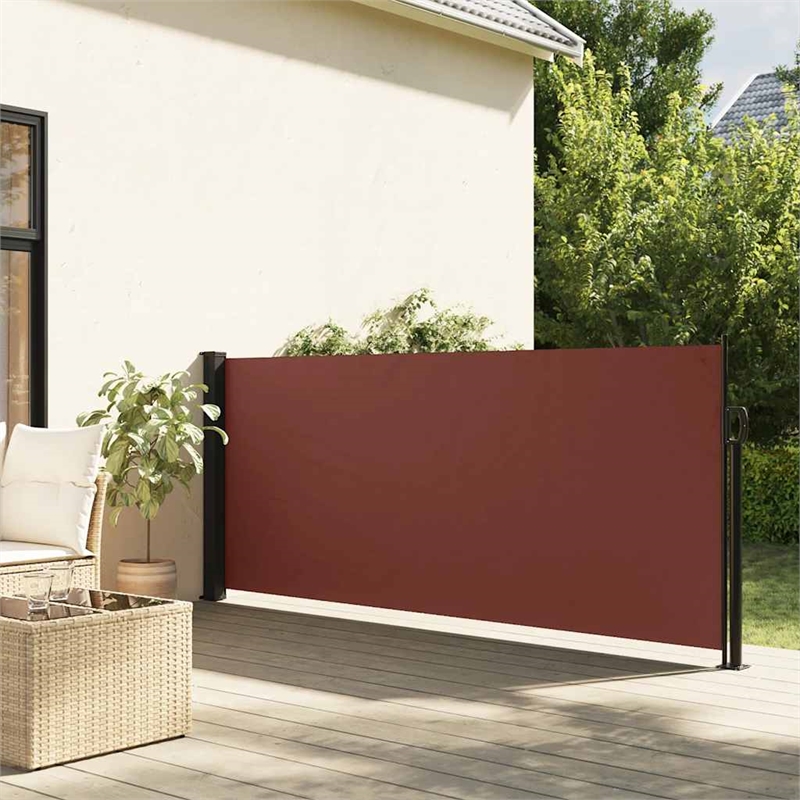 vidaXL Retractable Side Awning in Brown