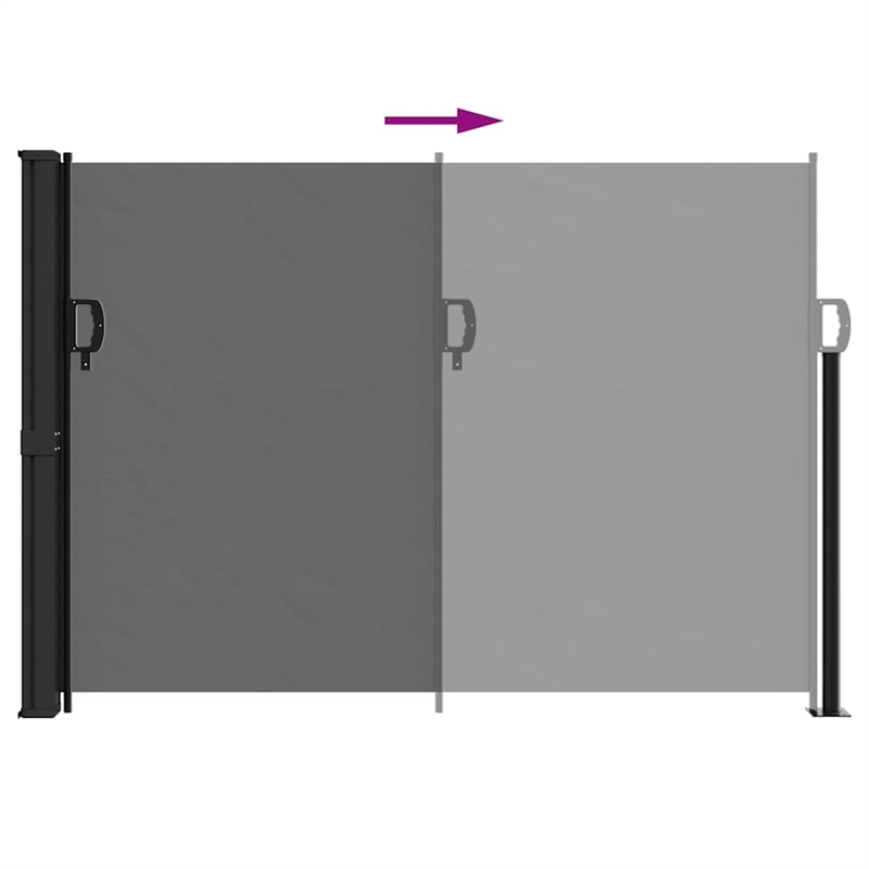 vidaXL Retractable Side Awning in Black
