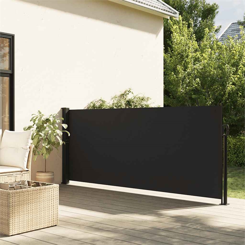 vidaXL Retractable Side Awning in Black