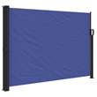 vidaXL Large Retractable Side Awning with PU Coating in Blue