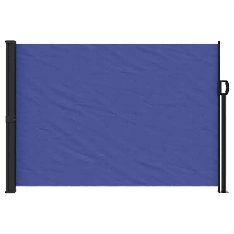 vidaXL Large Retractable Side Awning with PU Coating in Blue