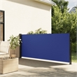 vidaXL Large Retractable Side Awning with PU Coating in Blue