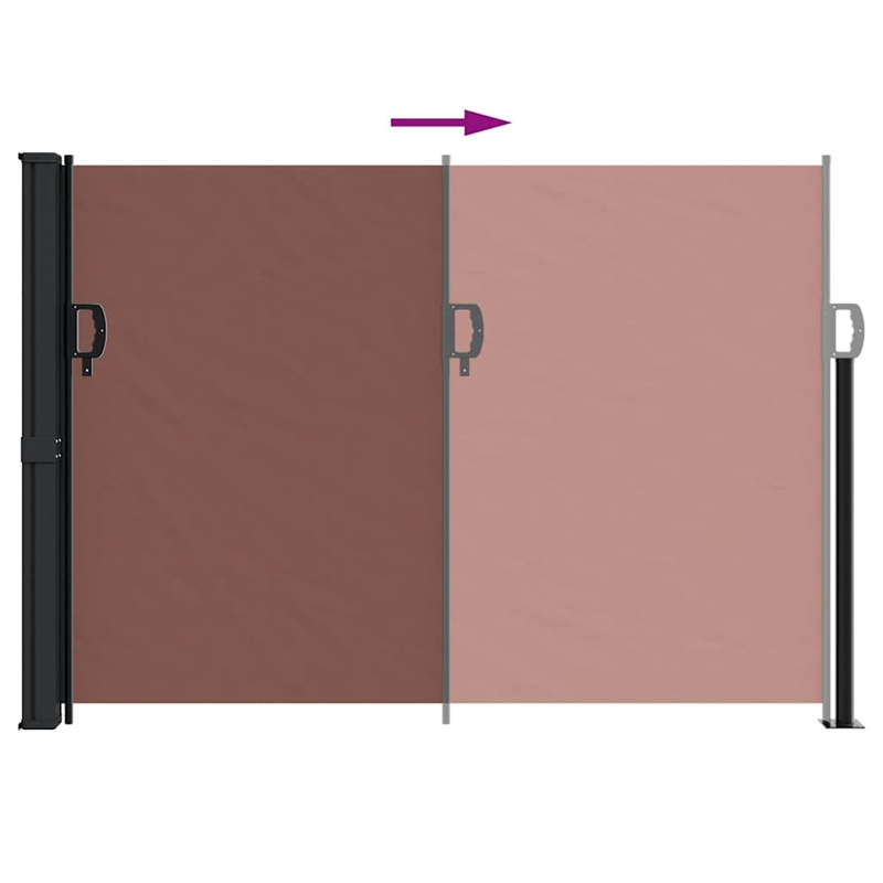 vidaXL Retractable Side Awning in Brown