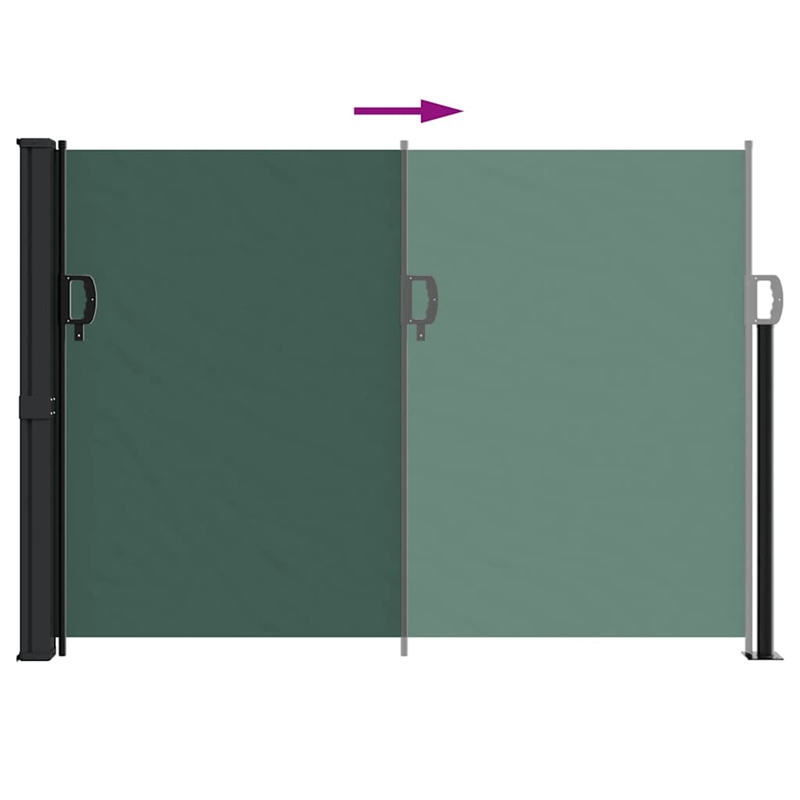 vidaXL Retractable Side Awning in Dark Green