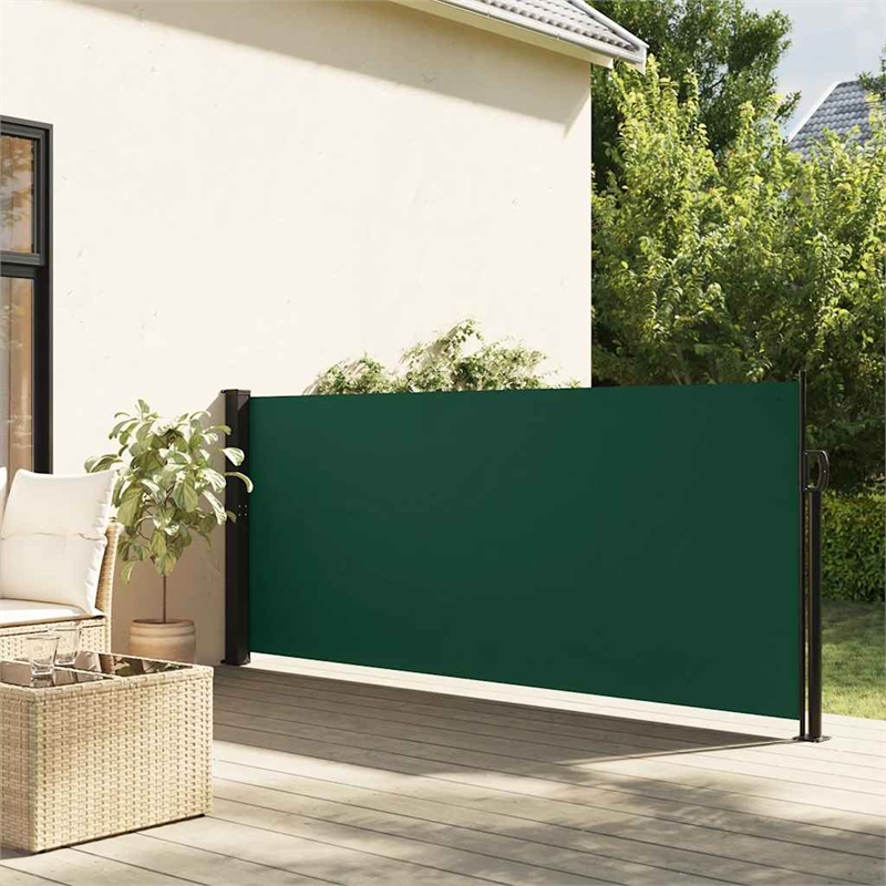 vidaXL Retractable Side Awning in Dark Green