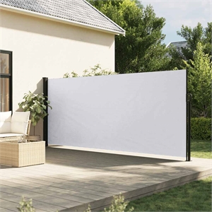 vidaXL Retractable Side Awning with PU Coating in White