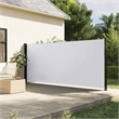 vidaXL Retractable Side Awning with PU Coating in White