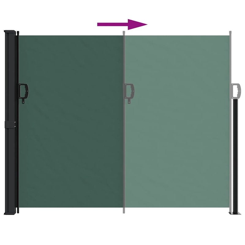 vidaXL Retractable Side Awning in Dark Green