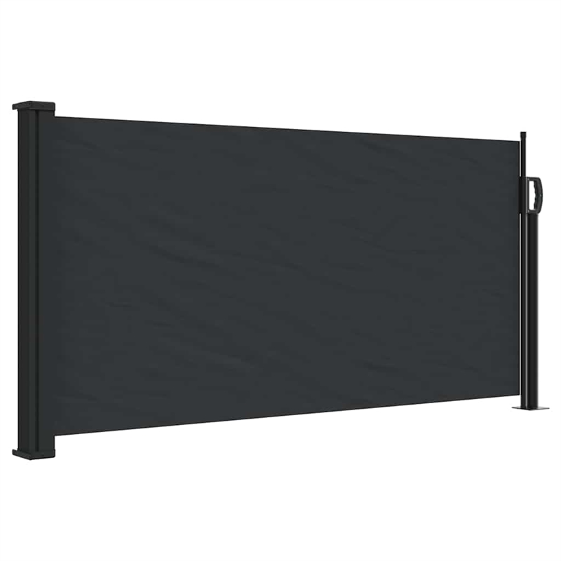 vidaXL Retractable Side Awning with PU Coating in Black