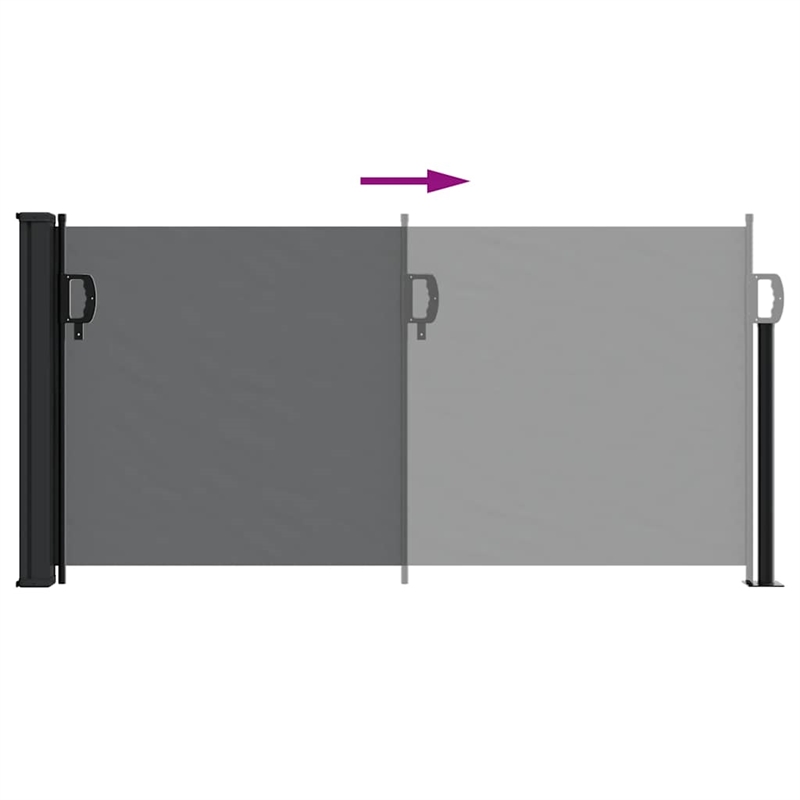 vidaXL Retractable Side Awning with PU Coating in Black