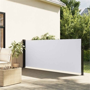 vidaXL 39.4 x 197.0 in Retractable Steel Side Awning in White
