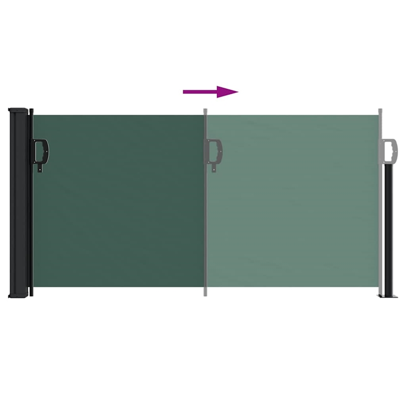 vidaXL Retractable Side Awning in Dark Green