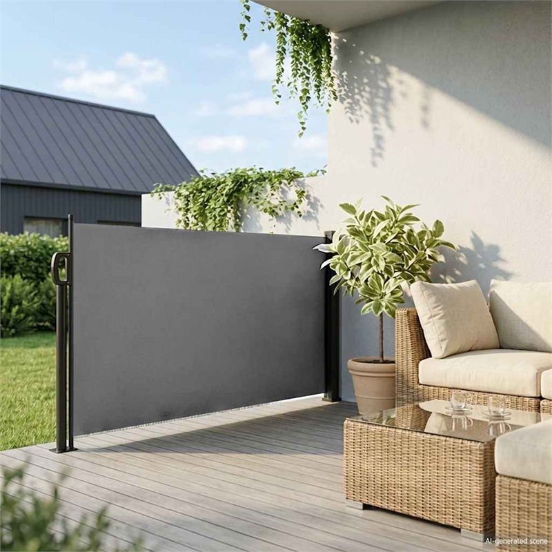vidaXL Retractable Side Awning in Anthracite
