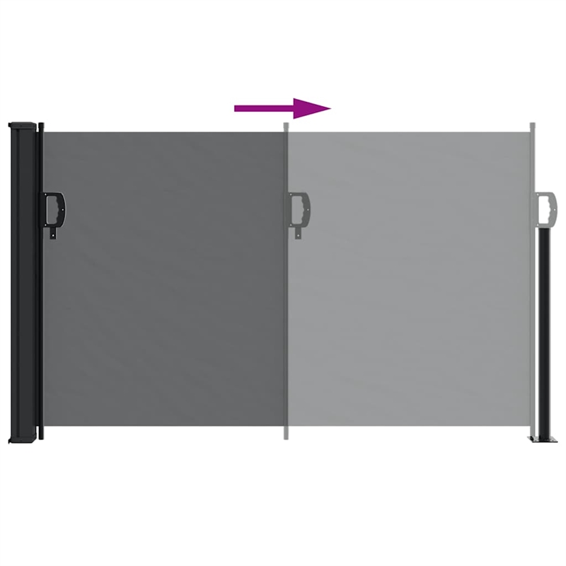 vidaXL Retractable Side Awning in Black