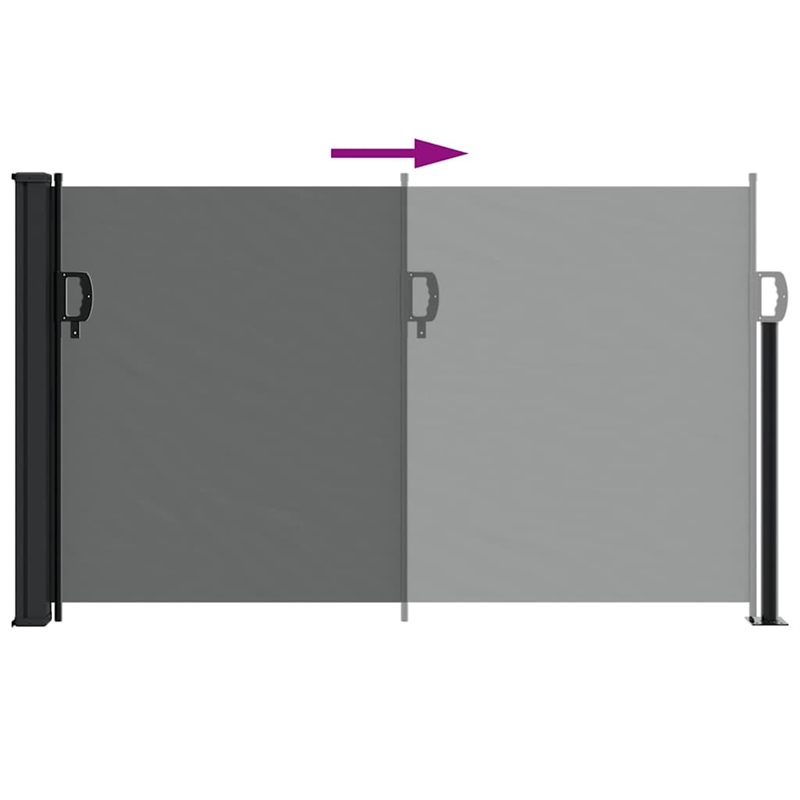 vidaXL Retractable Side Awning with PU Coating in Anthracite