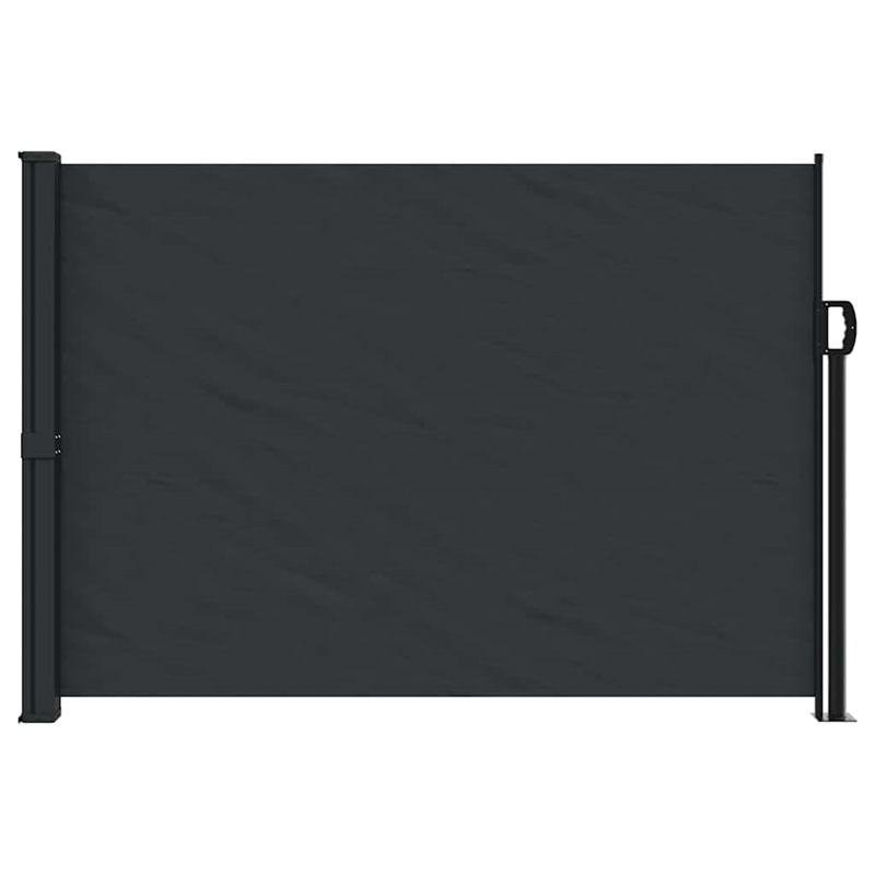 vidaXL Large Retractable Side Awning with PU Coating in Black