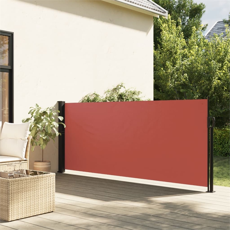 vidaXL Retractable Side Awning with PU Coating in Terracotta