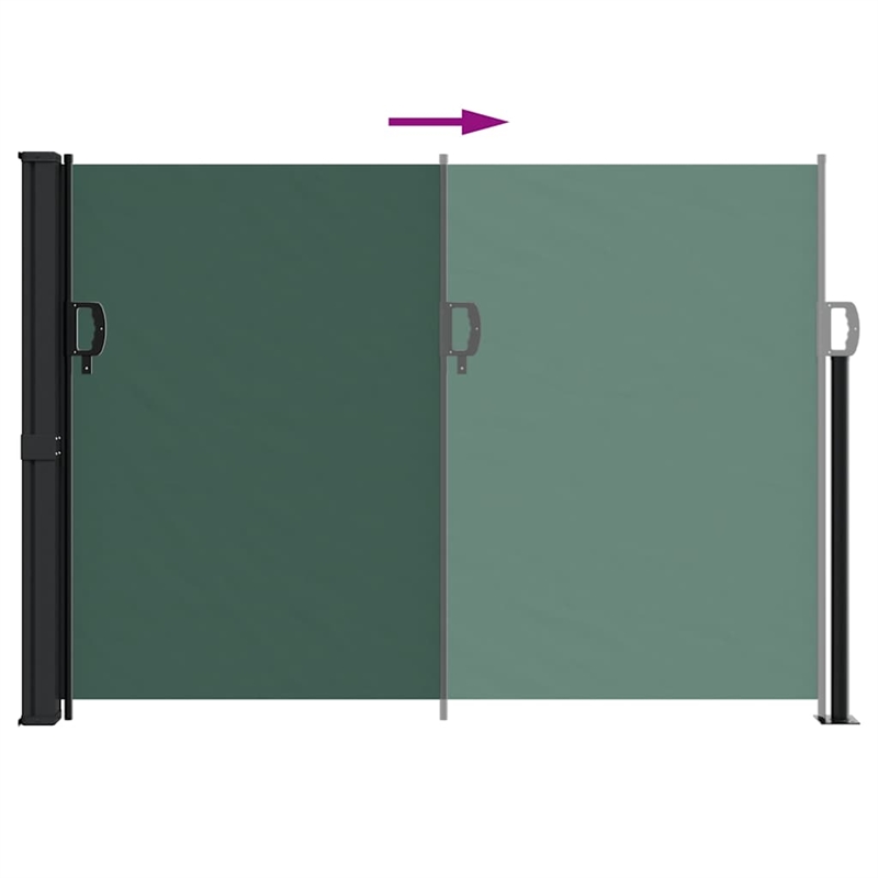 vidaXL Retractable Side Awning in Dark Green