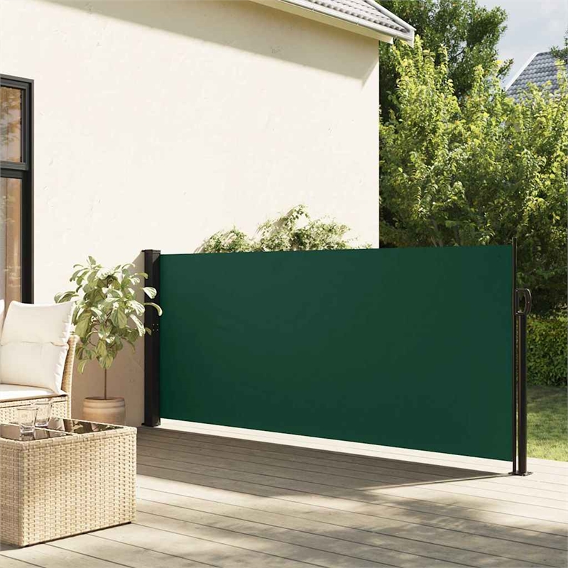 vidaXL Retractable Side Awning in Dark Green