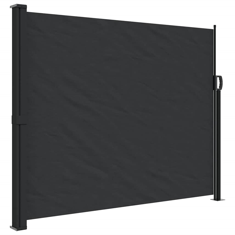 vidaXL Retractable Side Awning with PU Coating in Black