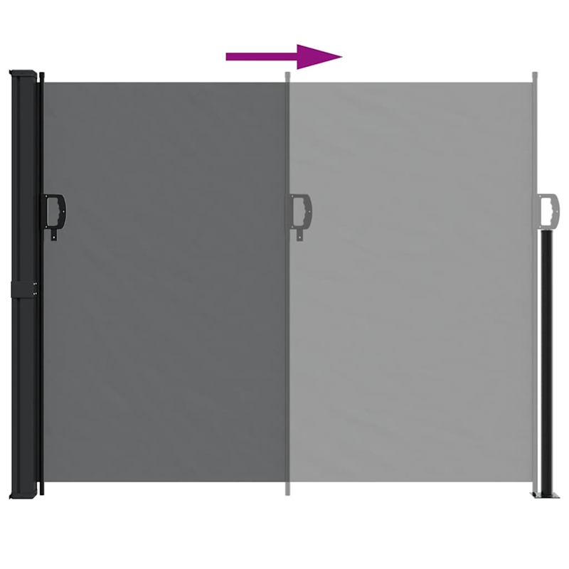 vidaXL Retractable Side Awning with PU Coating in Black
