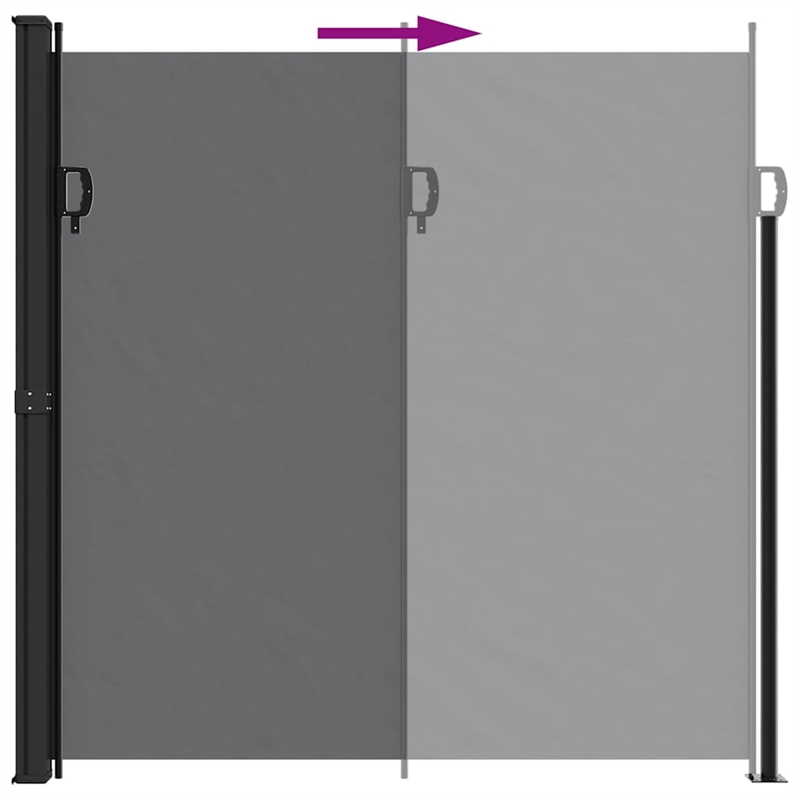 vidaXL Retractable Side Awning with PU Coating in Black
