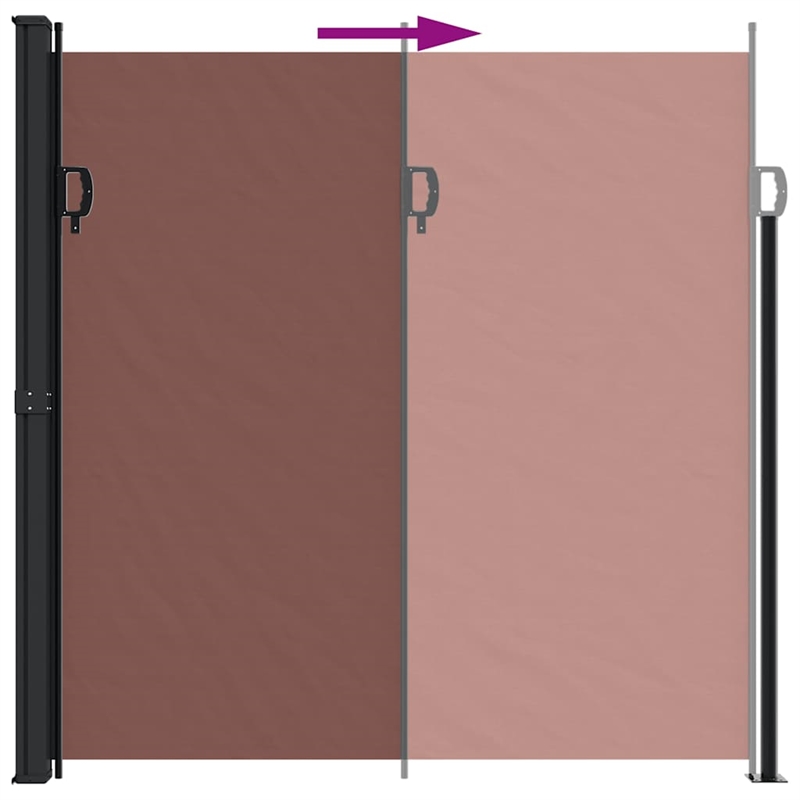 vidaXL Retractable Side Awning with PU Coating in Brown