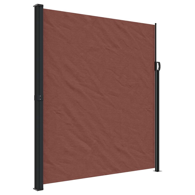 vidaXL Retractable Side Awning with PU Coating in Brown