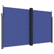 vidaXL Large Retractable Side Awning with PU Coating in Blue