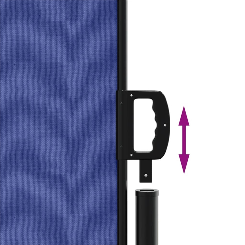 vidaXL Large Retractable Side Awning with PU Coating in Blue