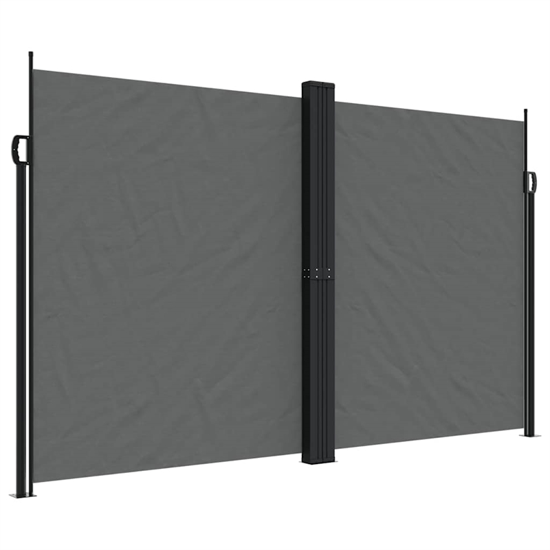 vidaXL Polyester Fabric and Steel Frame Retractable Side Awning Anthracite