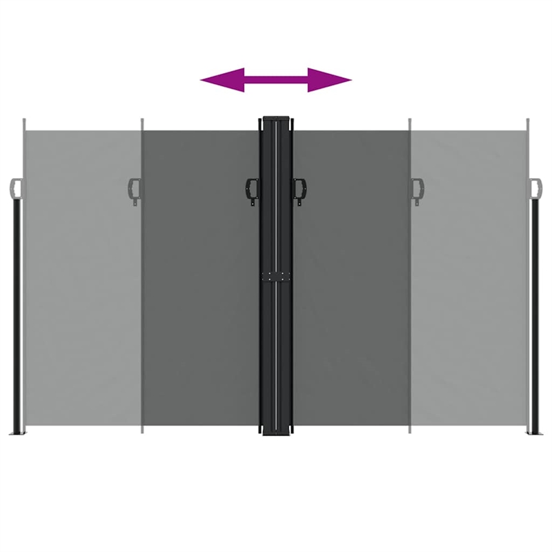 vidaXL Polyester Fabric and Steel Frame Retractable Side Awning Anthracite