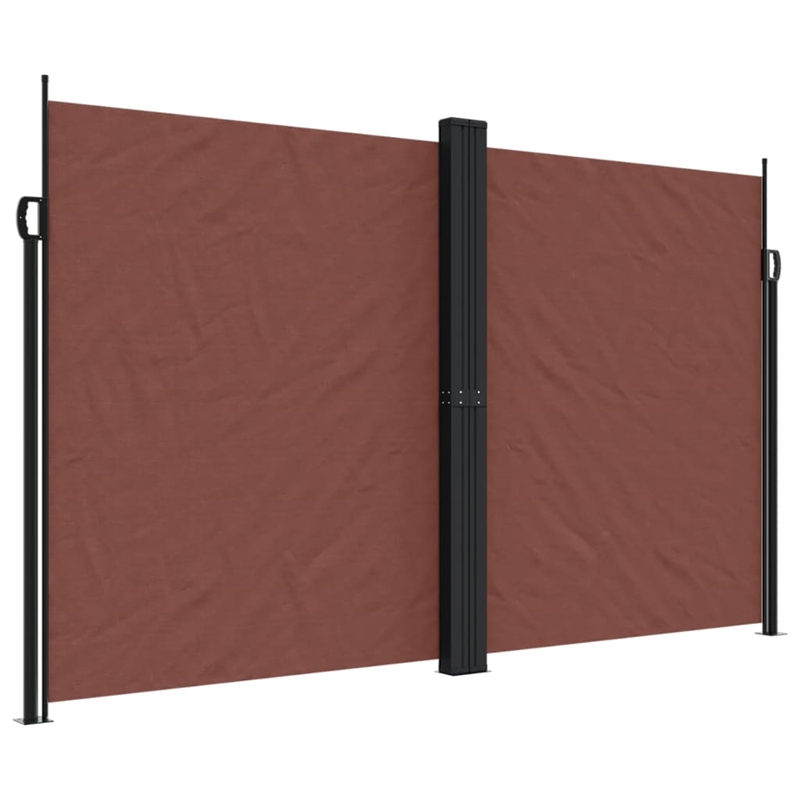 vidaXL Retractable Side Awning with PU Coating in Brown