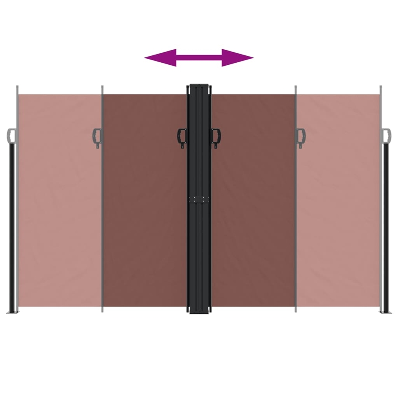 vidaXL Retractable Side Awning with PU Coating in Brown