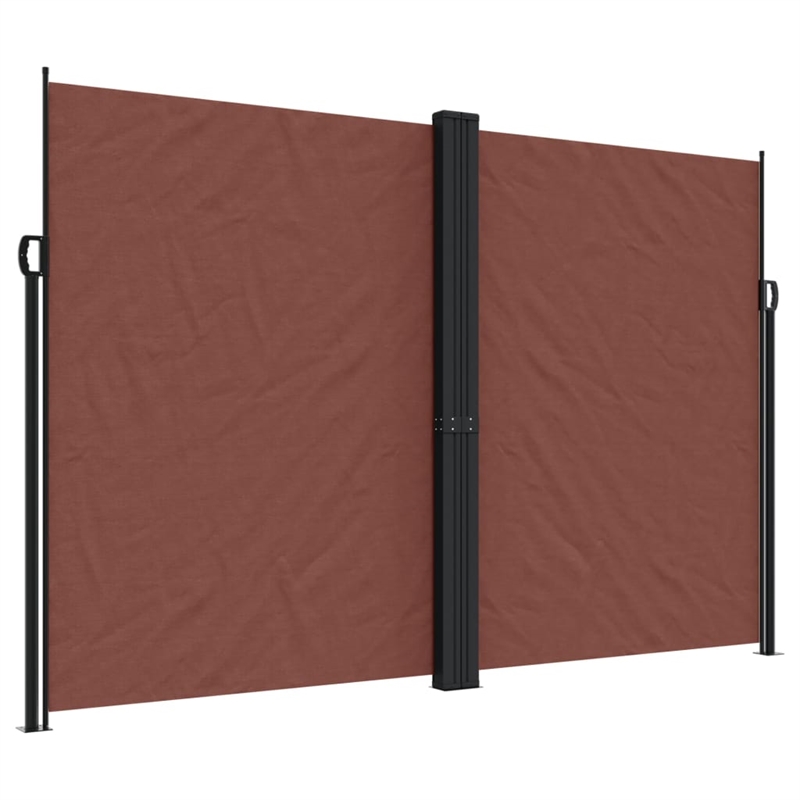 vidaXL Retractable Side Awning with PU Coating in Brown