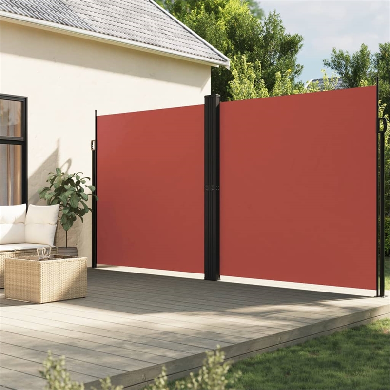vidaXL Retractable Side Awning with PU Coating in Terracotta