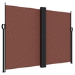 vidaXL Large Retractable Side Awning with PU Coating in Brown