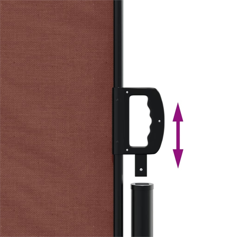 vidaXL Large Retractable Side Awning with PU Coating in Brown